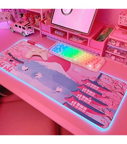 Amazon.com: JMIYAV RGB Cherry Blossom Gaming Mouse Pad Pink 31.5